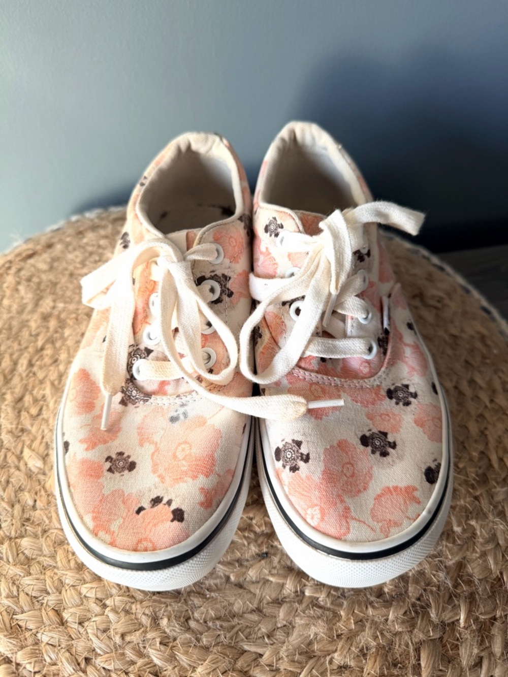 Vans Pink Floral Skate Shoes - Picture 3 of 8